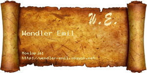 Wendler Emil névjegykártya